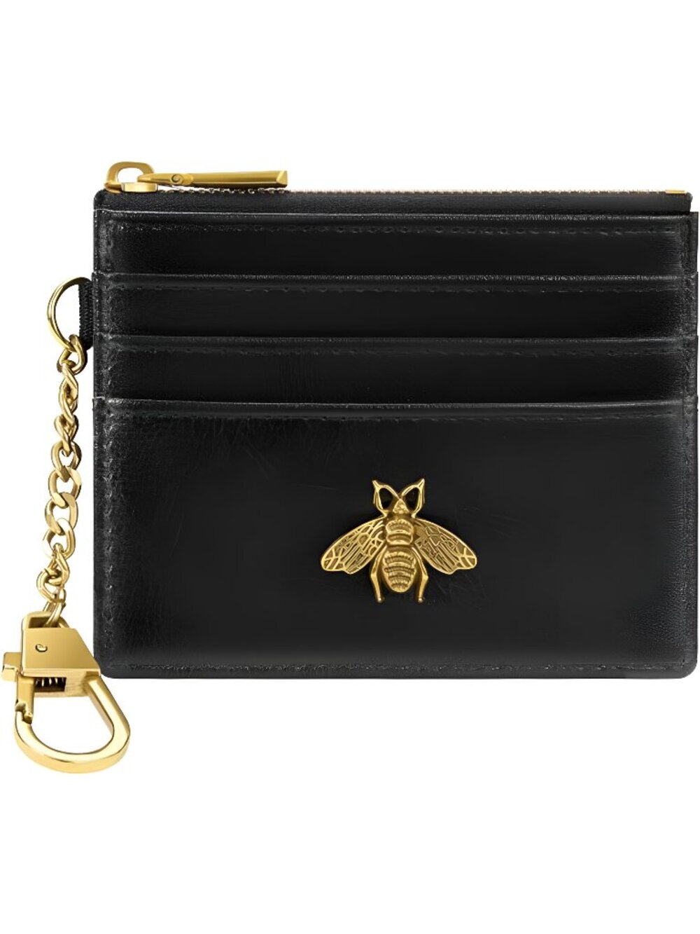 Card Holder Keychain Wallet for Women with ID Window RFID Coin Purse
